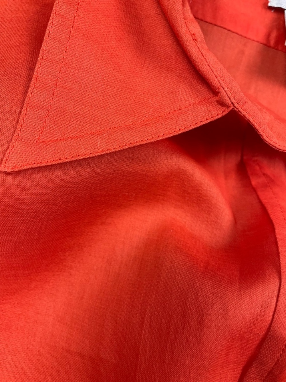 Chico's Button Up Lightweight Orange 100% Cotton 3/4 Sleeve/Roll up sleeve - Picture 8 of 9